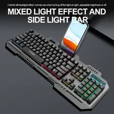 Teclado Gamer Com Fio Semi-Mecânico RGB LED Retroiluminado Anti-ghosting Para Computador Notebook Ergonômico De Alto Des