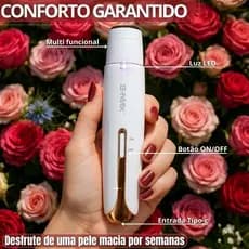 Depilador Elétrico Feminino 4 em 1 Recarregável | Barbeador e Aparador de Pelos Corporais, Nariz e Sobrancelhas
