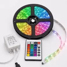 RGB LED Strip 3528 5m 300 Leds Com Controle Decoração Home Store Gesso Moldagem De Teto Vitrine