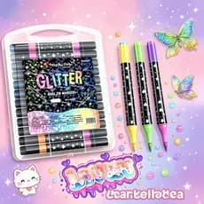 Marcador metálico de glitter de cabeça dupla marcador de cabeça dupla brilhante