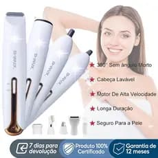 Depilador Elétrico Feminino 4 Em 1 Barbeador Corpo Aparador De Pêlos Nariz E Sobrancelhas Recarregável