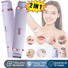 Depilador Eletrico Feminino Recarregável Removedor De Pelos Navalha Dupla Recarregável com Tecnologia avançada Indolor.