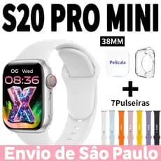 [7 Pulseiras+] Oferta Especial Smart Watch S20 PRO/MINI Pro Original Bluetooth Smart Watch Monitoramento de Frequência