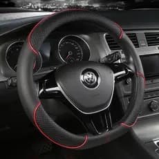 Capa De Volante De Carro De Couro PU Antiderrapante Durável 38CM De Fibra Dinâmica Decoração