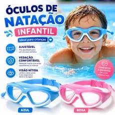 Óculos de Natação Infantil com Protetor de Orelha - À Prova d'Água, Antiembaçante e HD para Meninos e Meninas