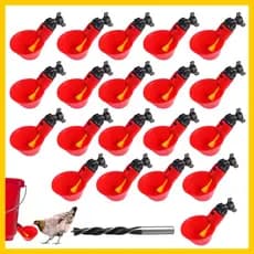 20 copos bebedouros automáticos universais para aves, acessório DIY para criação de galinhas,codornizes,patos e pássaros