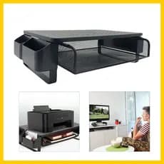 Suporte de elevação de computador, suporte respirável, com gavetas e suportes, armazenamento de mesa