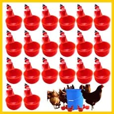 20 copos bebedouros automáticos universais para aves, vermelho, acessório DIY para criação de galinhas,patos e pássaros