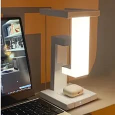 Luminária de mesa com carregamento sem fio, Luminária de mesa com suspensão antigravidade，Abajur Luz