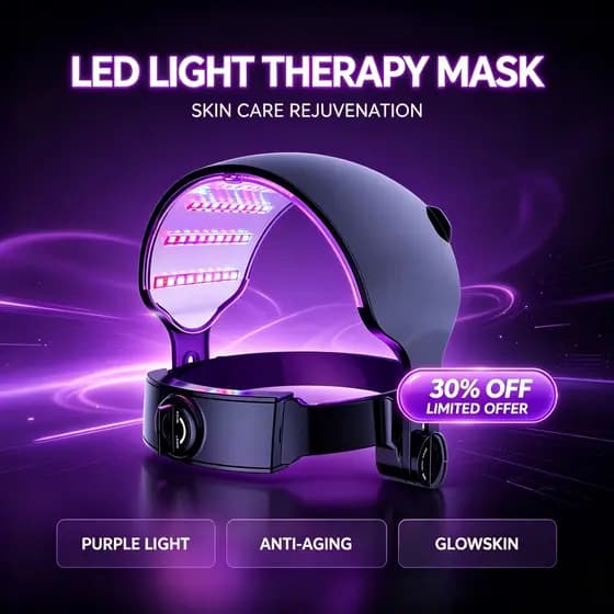Máscara Facial Inteligente Lescolton, Dispositivo de Terapia de Luz com Painel Grande, Dispositivo de Rejuvenescimento d