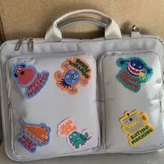 Nicho Design Monster Patch Bolsa para Laptop Diagonal 16 polegadas Arquivo de computador feminino Bolsa de armazenamento