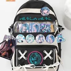 Hatsune mochila atirar um obter oito dos desenhos animados bonito mochila faculdade grande capacidade resto mochila bidi