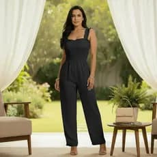 Macacão Feminino Longo Duna com Alça Pantacourt Pantalona Elegante Social