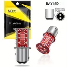 1 Unidade LED Luz Traseira Estroboscópica | Pisca Freio Motor 12V BAY15D 30SMD