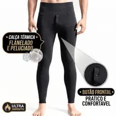 Meia Calça Térmica Masculina Segunda Pele Forro Flanelada Inverno Frio Intendo Conforto com Abertura
