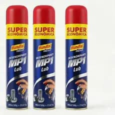 Kit com 3 Desingripante Lub MP1 MUNDIAL PRIME Lubrificante Antiferrugem Spray 321ML Protetor Repele Agua Limpa Conserva
