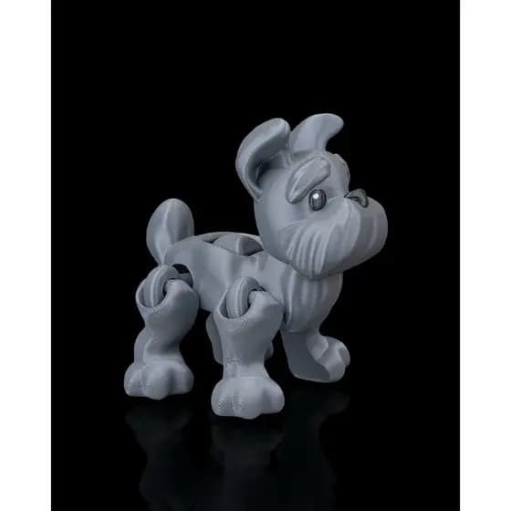 Cachorro Puppy Articulado | Modelo Flexível | Cor Cinza