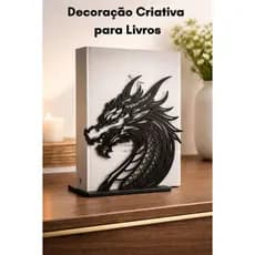 Porta Livros Dragão Decorativo Organizador Estante Suporte Livros Moderno