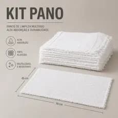 Kit 10 Pano De Chão Saco Alvejado Grande Premium Grosso Premium Tam 70x45cm Cor Branco