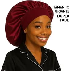 Touca de Cetim Gigante Dupla Face com Faixa elástica para Cabelos Grandes e Black Ant Frizz | Envio Rápido