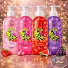 Sabonete Liquido BABASOUL SOUL Cheirinho de Chiclete 230ml Limpeza Profunda Perfume Suave Banho