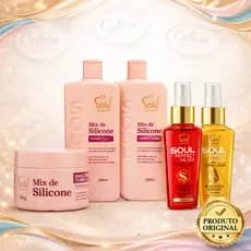 Combo Kit Capilar Mix de Slicone 03 itens + Óleo Sérum Extraordinário + Leave-in SOUL Salão Hidrata