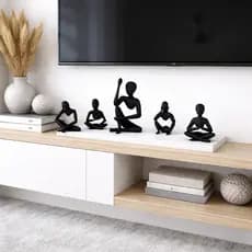 Kit 5 Estatuetas Decorativas Minimalistas Modernas Decoracao Sala Escritorio Escultura Abstrata Enfeite Casa consultório