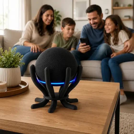 Suporte Para Alexa Echo Dot 4ª E 5ª Geração Base Decorativa Organizador De Mesa Plástico Resistente Design Moderno
