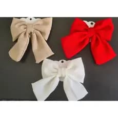 kit 3 laços lindos para cabelo vermelho/bege/branco
