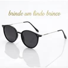 Óculos Escuro Feminino Blogueira Redondo Vintage + Brinde