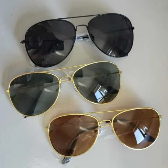 KIT OCULOS AVIADOR RETRÔ CLASSICO MODA MASCULINA FEMININA UNISSEX ESTILOSO OCULOS DE PILOTO POLICE ANTIGO CLASSICO