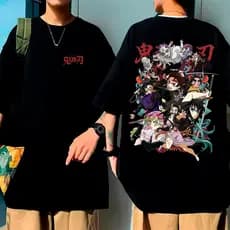 Camiseta Oversized Demon Slayer Anime 100% Algodão Pilares Unissex Envio Rapido