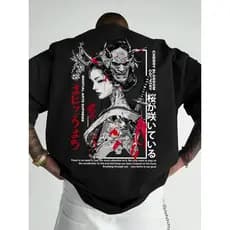 Camiseta 100% Algodao Estilo Y2K com Estampa "Quebrar Limites é Nosso Objetivo" e Flores de Cerejeira Envio rapido