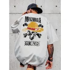 Camiseta Oversized 100% Algodão Estampada One Piece Mugiwara Envio rapido