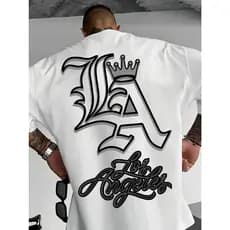 Camiseta 100% algodão. Camiseta preta masculina com estampa de Los Angeles Envio Rapido