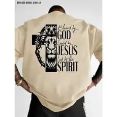 Camiseta 100% Algodão Oversized Leão de Judá Gospel Unissex Tribo Envio Rapido