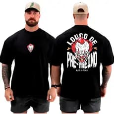 Camiseta Camisa Oversized Top para Academia Treino Pré Treino Streetwear 100% Algodão
