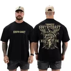 Camiseta Oversized South Coast Musculação Algodão Streetwear Treino Academia Envio rapido tamanho grande