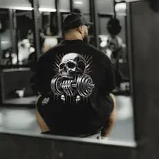 Camiseta Larga Academia Maromba Caveira  Oversized Treino Premium 100% Algodão Envio rapido tamanho grande