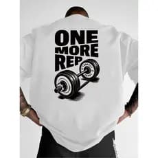 Camiseta Unissex 100% algodao Oversized One More Rep Estampa Haltere Fitness Treino para Academia envio rapido
