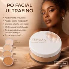 Pó Facial Solto Fenzza - Ultrafino Matte 15g - Tons médios, Pele Morena - FZ34010