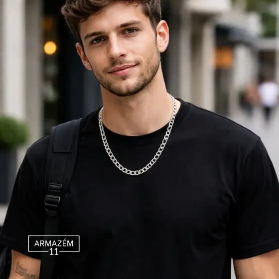 Corrente Masculina 3x1 Fígaro 2.8mm Aço Inoxidável 316L - 60cm