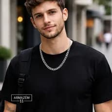 Corrente Masculina 3x1 Fígaro 2.8mm Aço Inoxidável 316L - 60cm