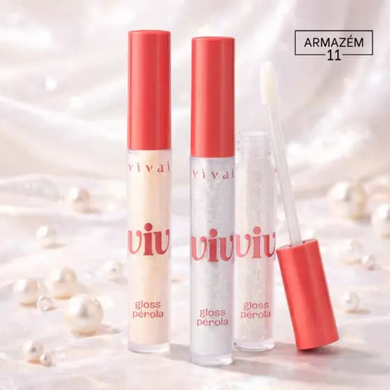 Gloss Labial Pérola Viv Vivai: Brilho de Estrela & Volume Perolado
