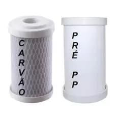 Refil Filtro De Água Compatível C/ Modelo Multi Smart Hoken Carvão Ativado e Pré Filtro/ 01 PAR E 02 PARES