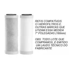 Kit Refil Compatível Purificador De Água As4 Hidrofiltros 7'' (par)