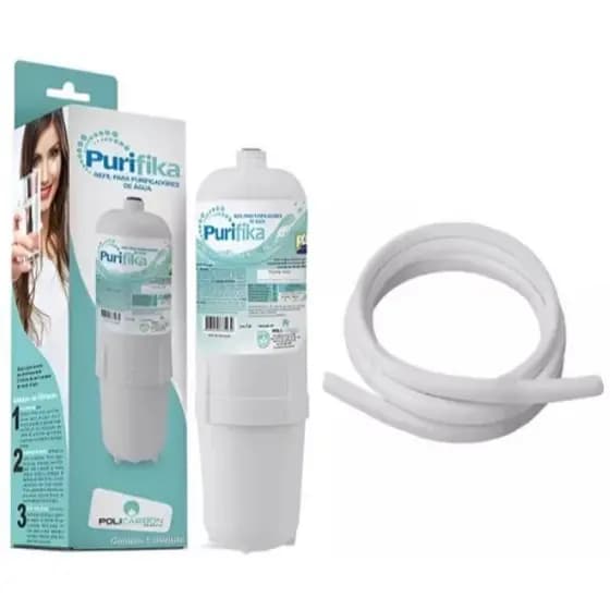 Refil Purifika Compatível C/ Purificador Filtro de Água Everest + 2 Metros De Mangueiras 01 E 02