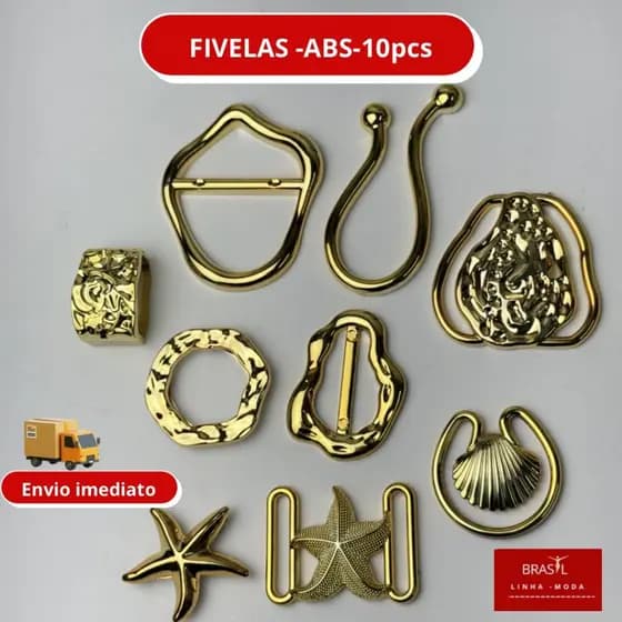 FIVELA ABS DOURADA PLÁSTICO  2 UNIDADES