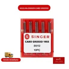 Agulha de Máquina Singer 1955 Reta Cabo Grosso