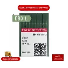 Agulha de Maquina Groz Beckert para Costura DBx1-1738 Cabo Fino